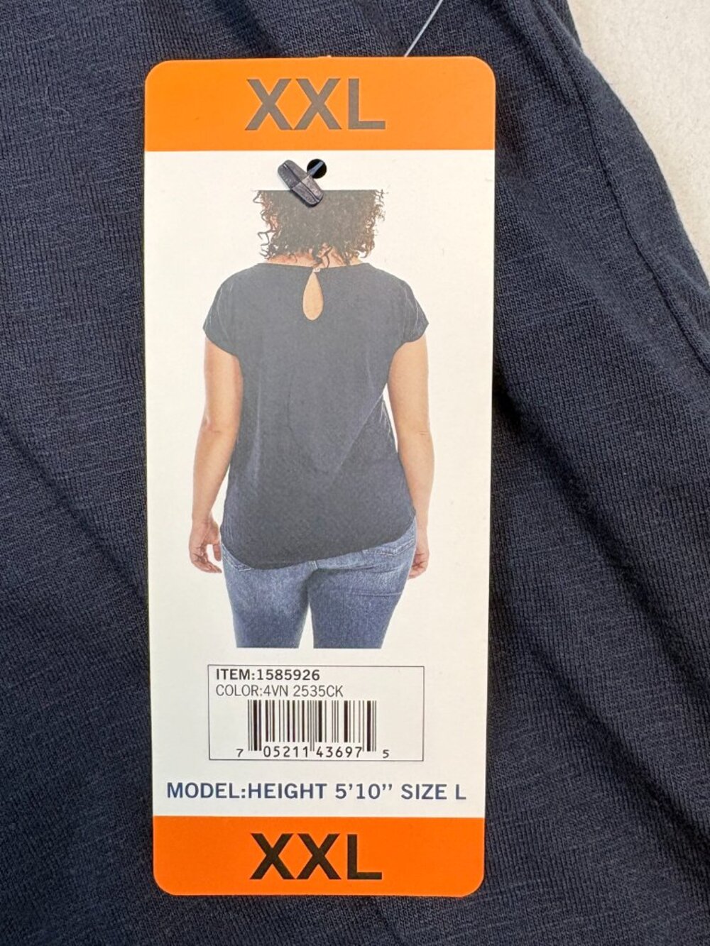 Nautica Navy Blue Keyhole Back Tee Short Sleeve Athleisure Preppy Sporty XXL - Picture 4 of 6